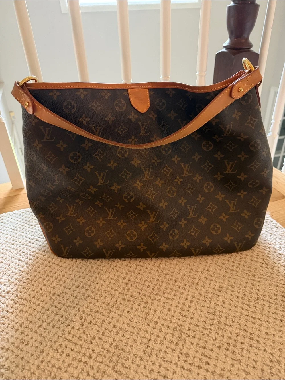 Louis Vuitton Monogram Canvas Shoulder Bag with Vachetta Trim